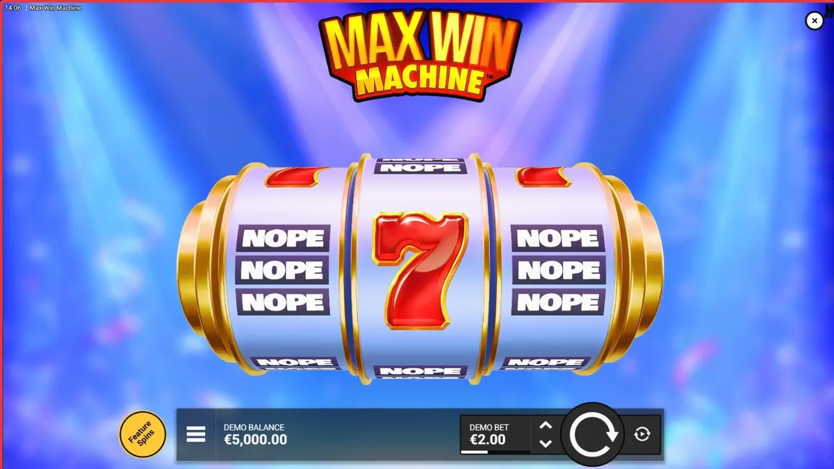 หน้าจอเกมสล็อต Max Win Machine บนอุปกรณ์มือถือ